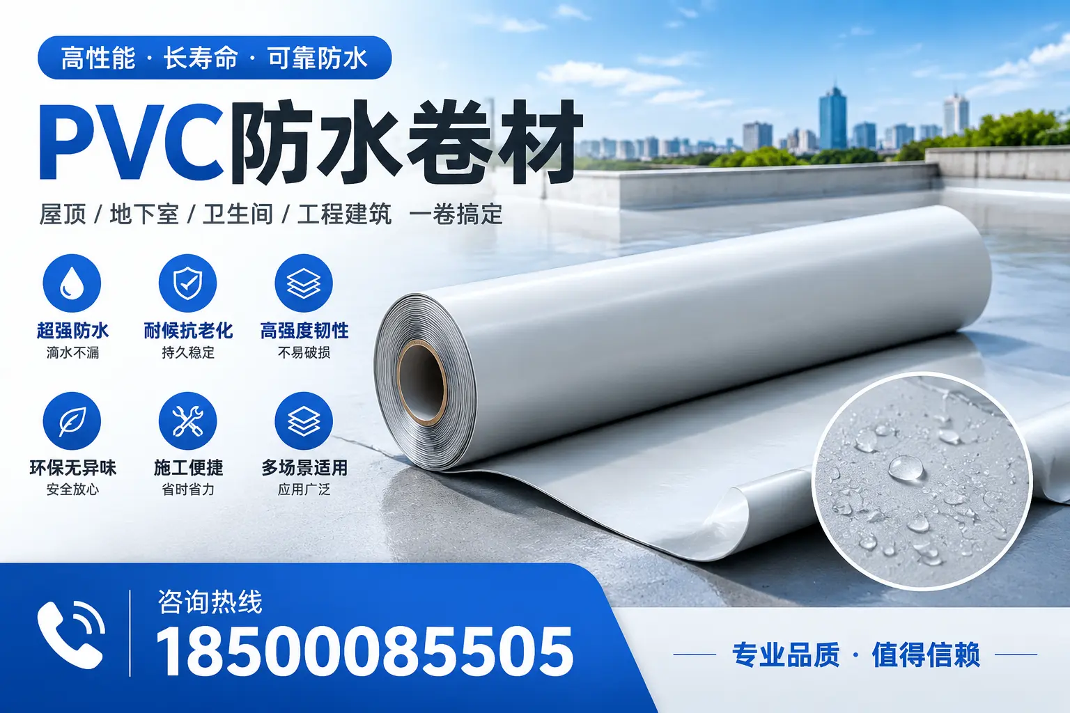 PVC防水卷材的防水效果评测，适合枣庄的科学依据